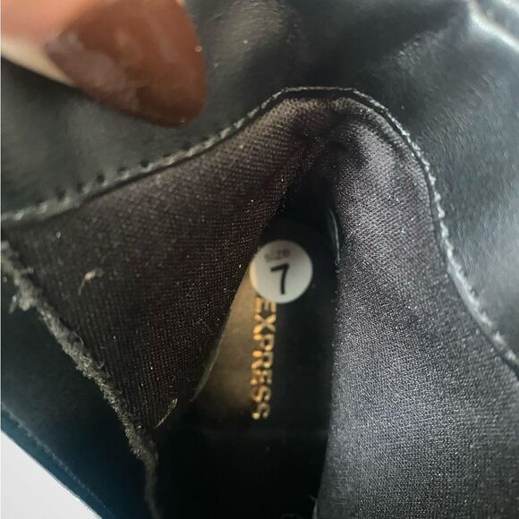 Express Black Genuine Leather ankle platform boots Gold buckleNWOB size 7 & 9.5 - Picture 8 of 10